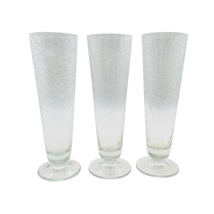 Vintage Vasen Set Craquele Glas Eisglas 60er 70er Jahare Cocktailgläser Mid Century Bar