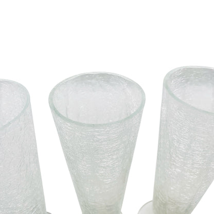 Vintage Vasen Set Craquele Glas Eisglas 60er 70er Jahare Cocktailgläser Mid Century Bar