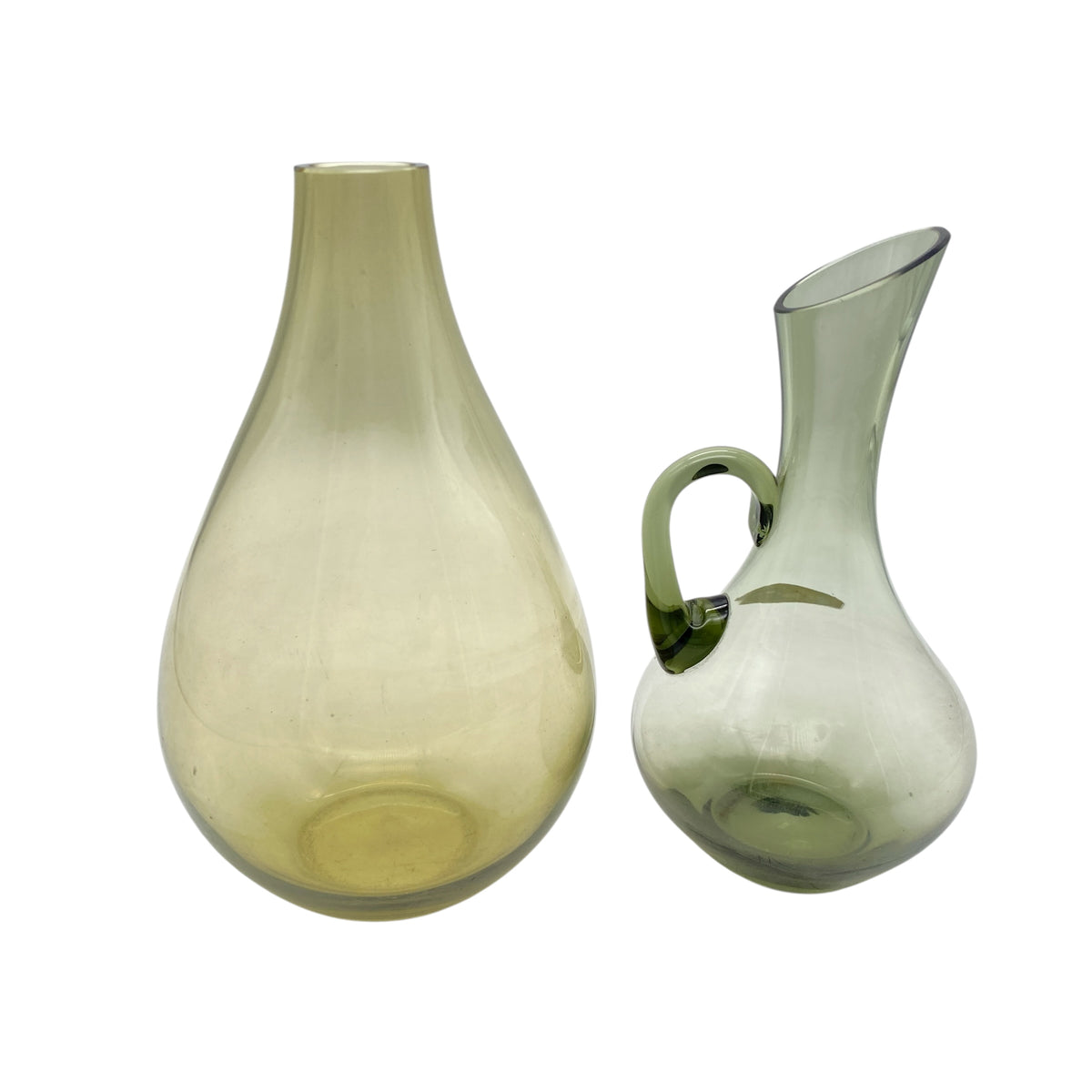 Mid Century Vase Rauchglas Braun 50er/60er