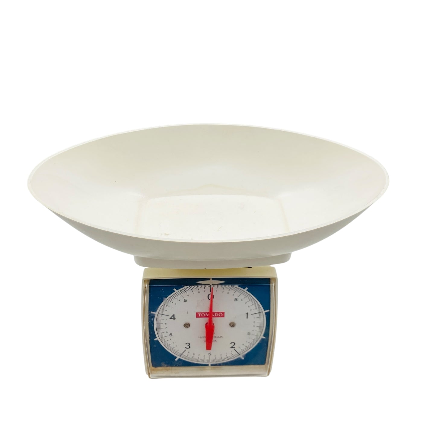 Vintage Waage von TOMADO Kunststoff bis 5kg Haushalt Küche Mid Century Niederlande