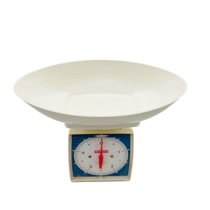 Vintage Waage von TOMADO Kunststoff bis 5kg Haushalt Küche Mid Century Niederlande