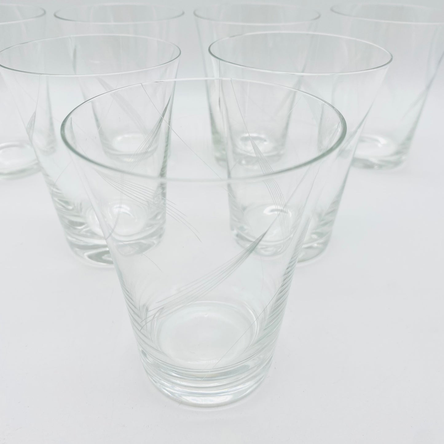 Vintage Wassergläser 7er Set Gläser beschliffen 60er 70er Jahre