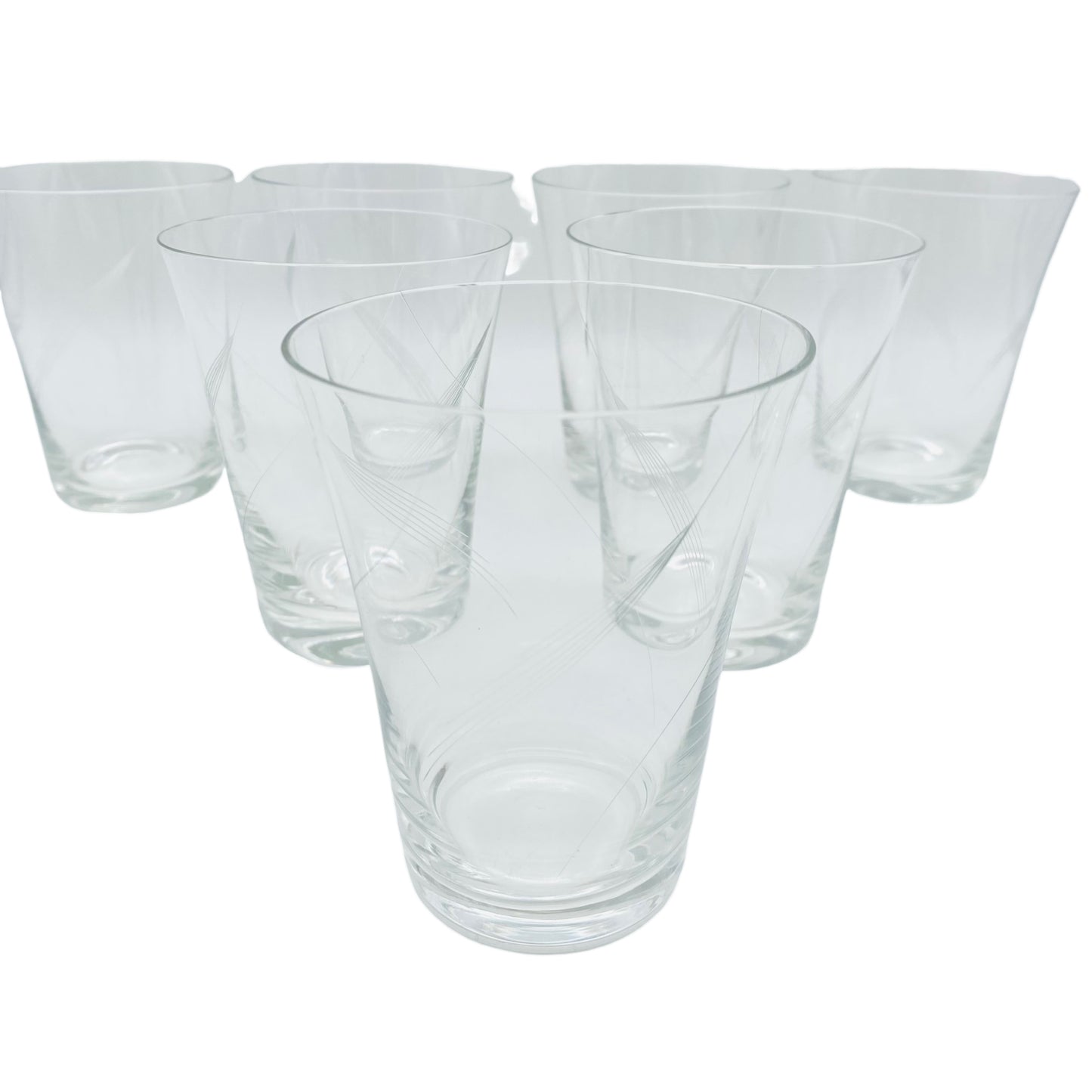 Vintage Wassergläser 7er Set Gläser beschliffen 60er 70er Jahre