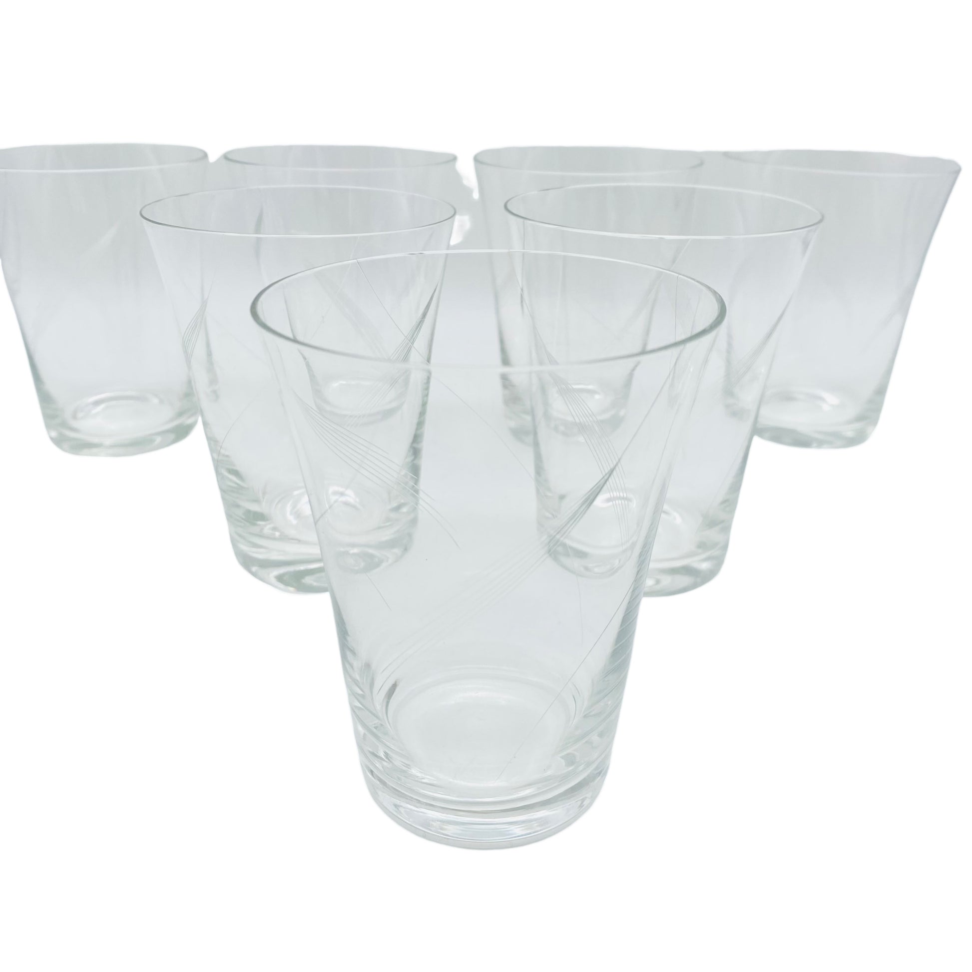 Vintage Wassergläser 7er Set Gläser beschliffen 60er 70er Jahre