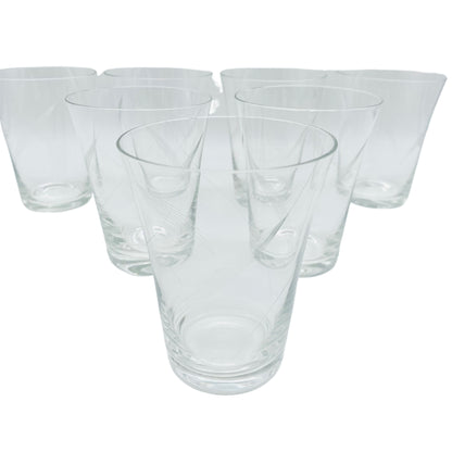 Vintage Wassergläser 7er Set Gläser beschliffen 60er 70er Jahre