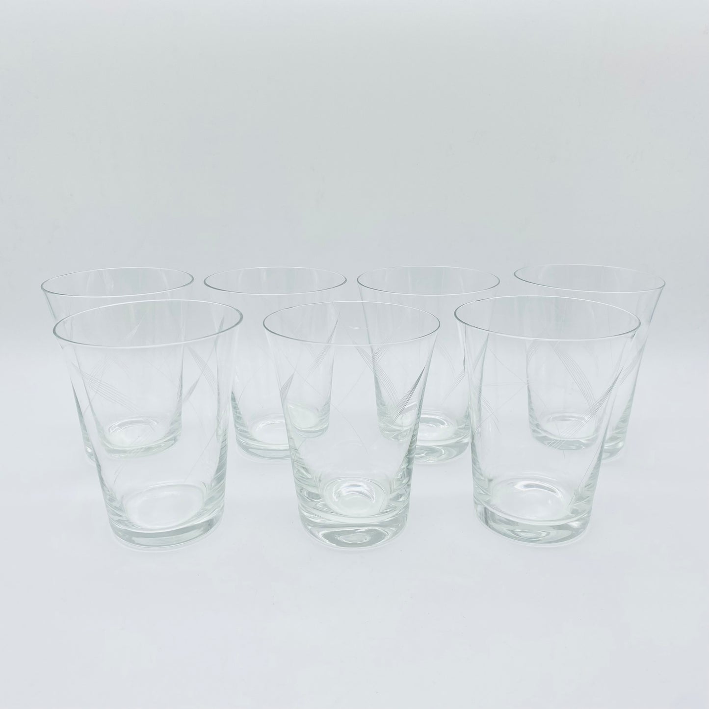 Vintage Wassergläser 7er Set Gläser beschliffen 60er 70er Jahre