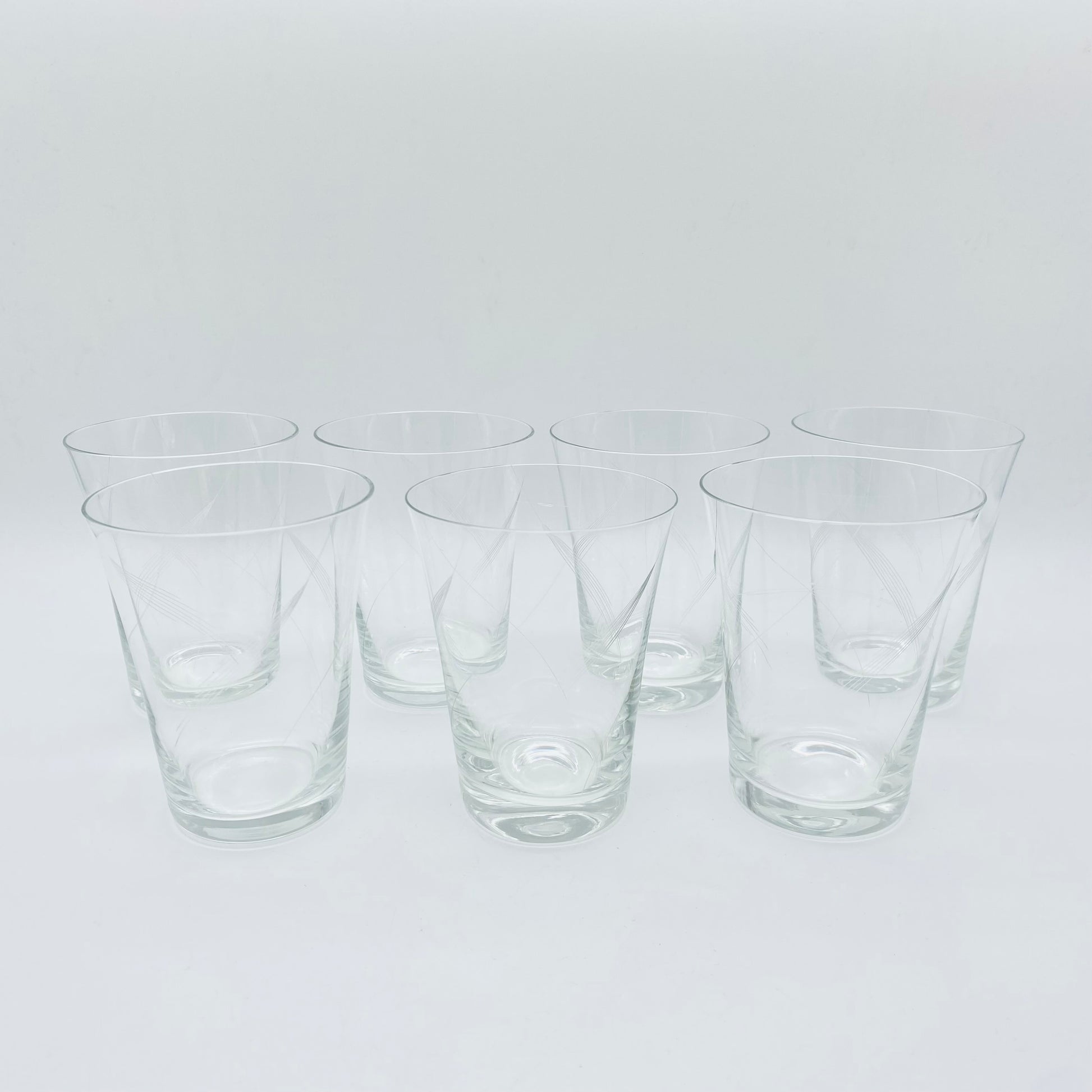Vintage Wassergläser 7er Set Gläser beschliffen 60er 70er Jahre