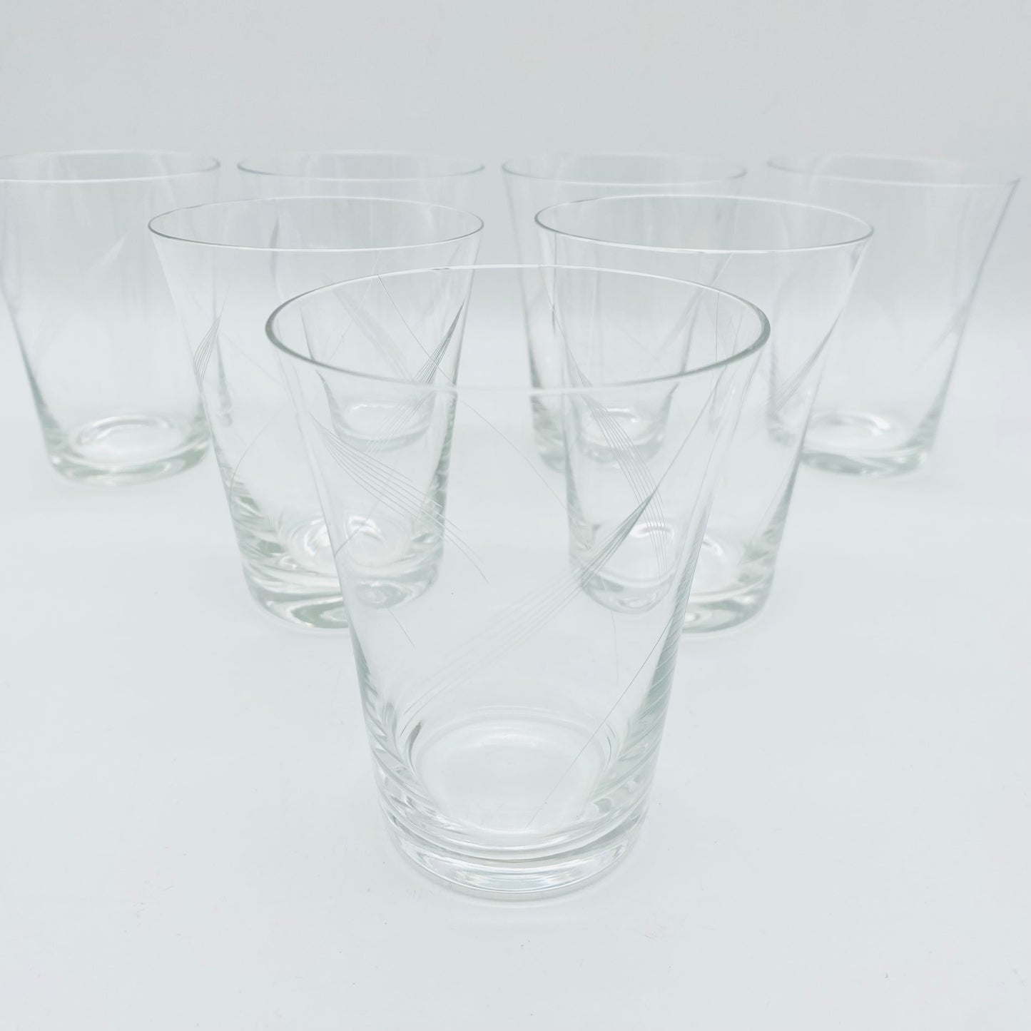 Vintage Wassergläser 7er Set Gläser beschliffen 60er 70er Jahre