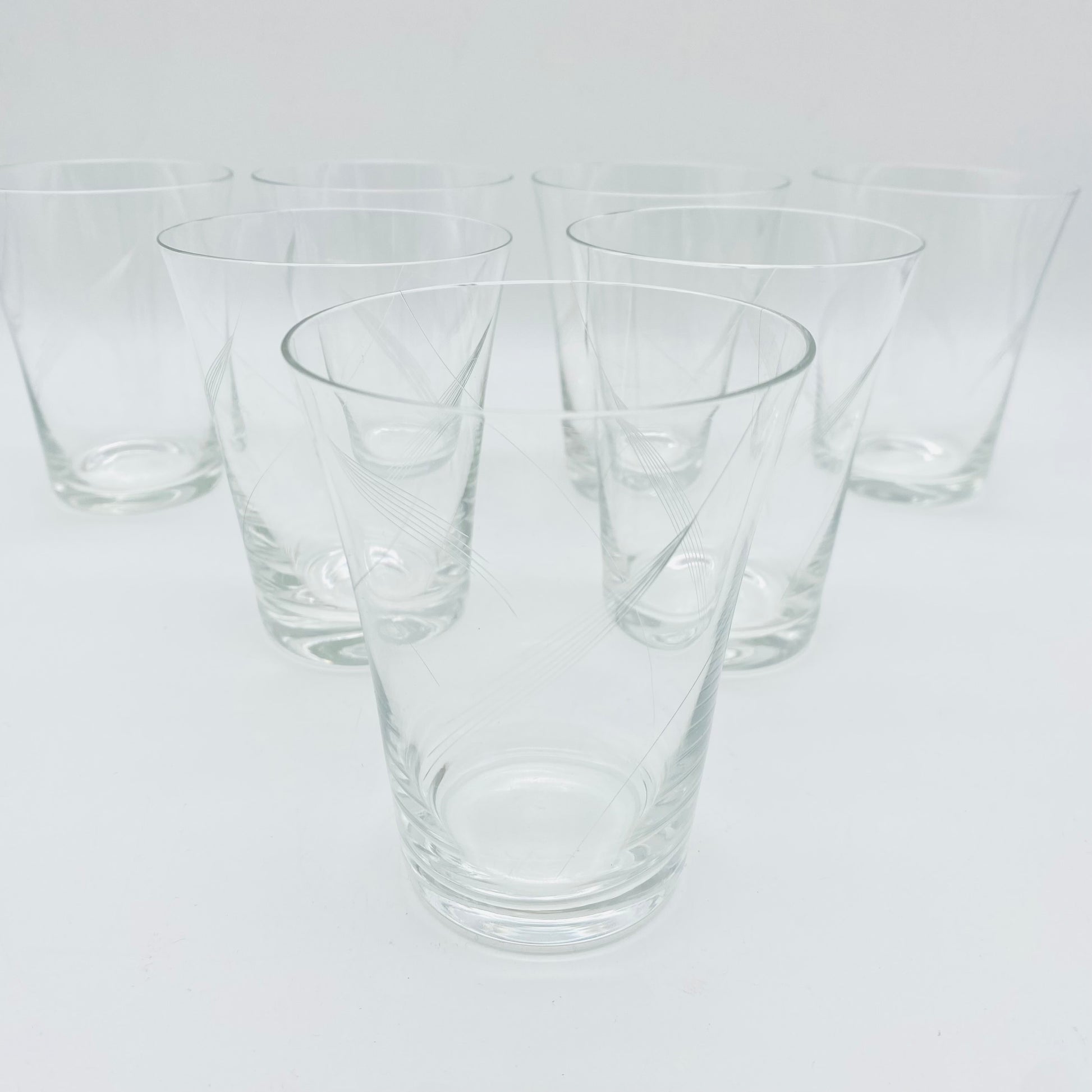 Vintage Wassergläser 7er Set Gläser beschliffen 60er 70er Jahre