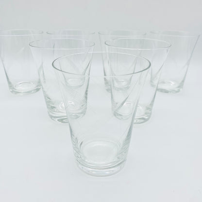 Vintage Wassergläser 7er Set Gläser beschliffen 60er 70er Jahre