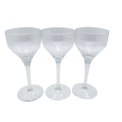 Vintage Weingläser 3er Set beschliffen 60er 70er Mid Century Lounge