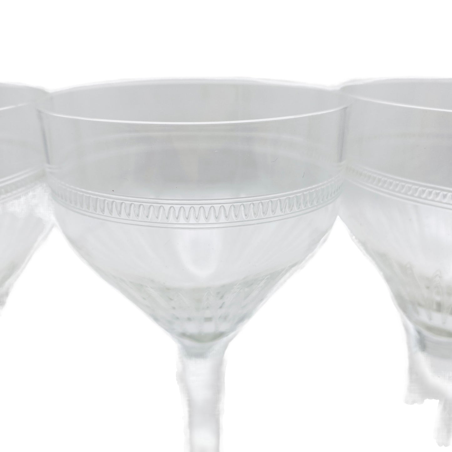 Vintage Weingläser 3er Set beschliffen 60er 70er Mid Century Lounge