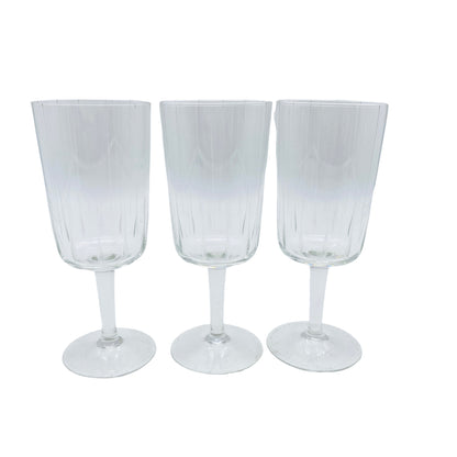 Vintage Weingläser 3er Set beschliffen  Gläser Mid Century Glas 50er 60er