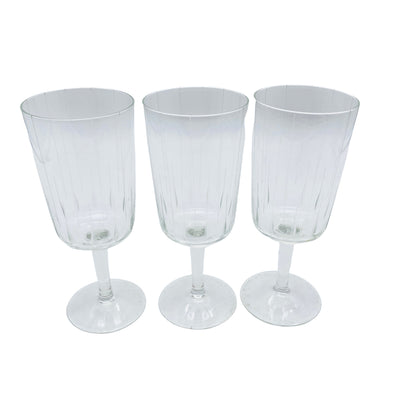 Vintage Weingläser 3er Set beschliffen  Gläser Mid Century Glas 50er 60er