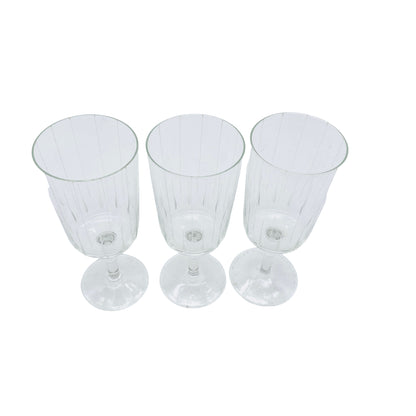 Vintage Weingläser 3er Set beschliffen  Gläser Mid Century Glas 50er 60er