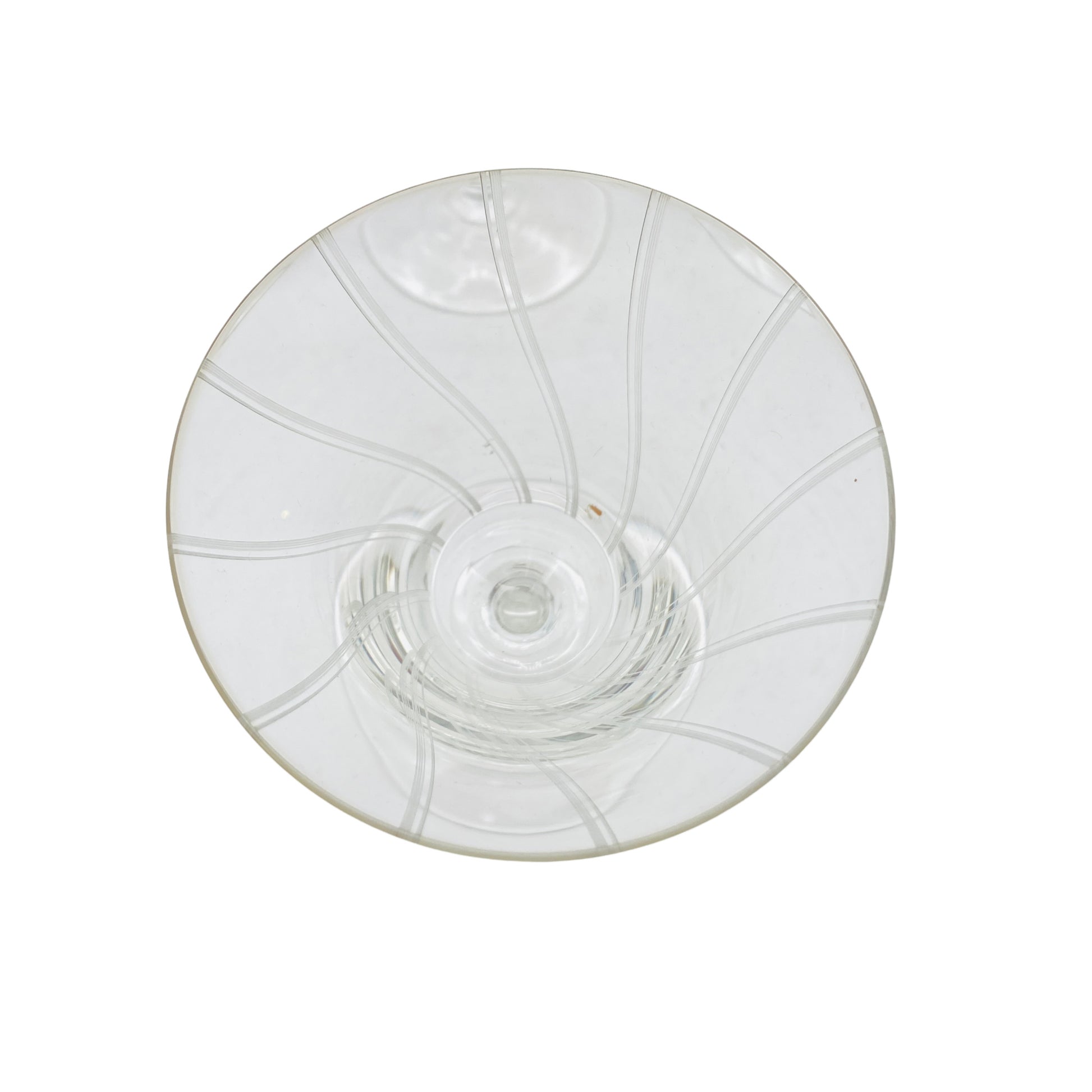 Vintage Weingläser beschliffen 4er Set Spiralen 50er 60er Mid Century
