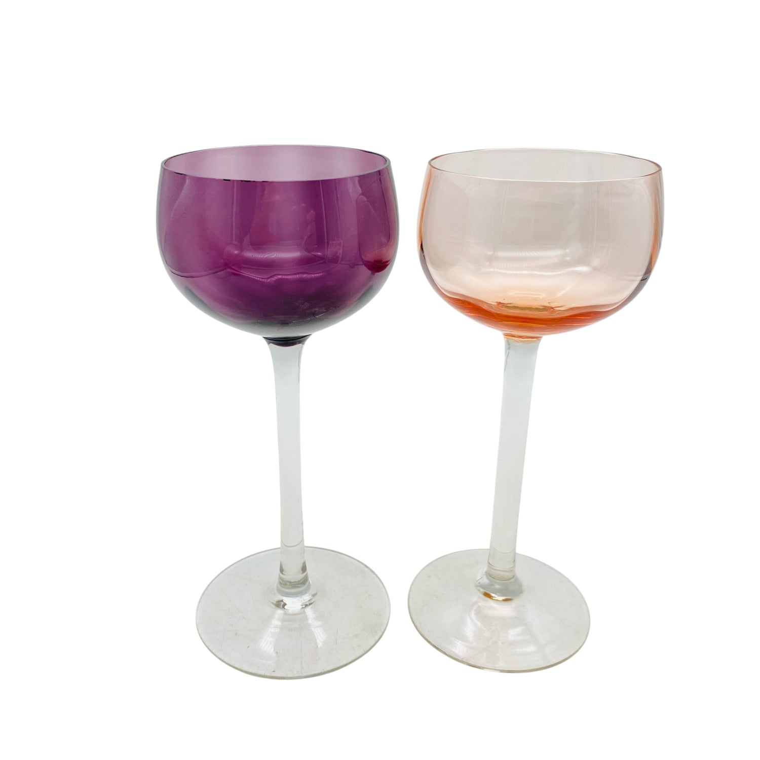 Vintage Weingläser rosé lila 50er 60er Jahre Gläser Glas Mid Century