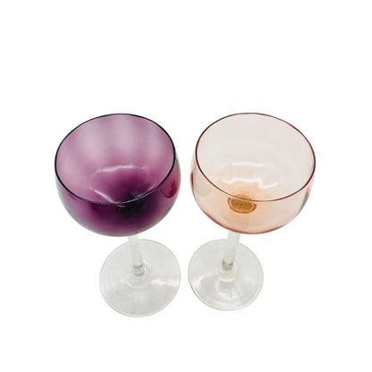 Vintage Weingläser rosé lila 50er 60er Jahre Gläser Glas Mid Century