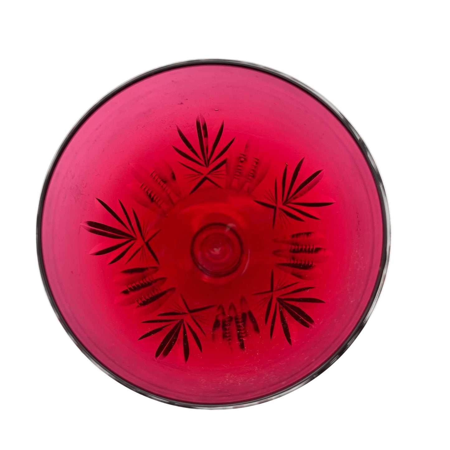 Vintage Weingläser rot beschliffen Gläser Glas 60er 70er Jahre