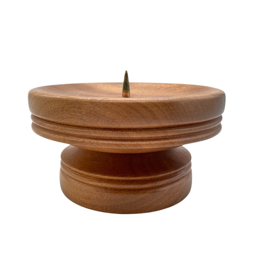 Vintage XXL Kerzenständer aus Holz gedrechselt für Stumpenkerzen Mid Century Dekoration 60er 70er Jahre
