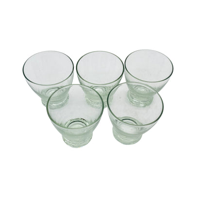Vintages Schnapsgläser 5er Set H 5,5 cm Gläser transparentes Glas 60er 70er Jahre