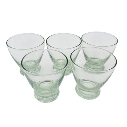 Vintages Schnapsgläser 5er Set H 5,5 cm Gläser transparentes Glas 60er 70er Jahre