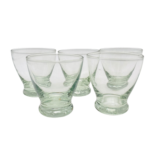 Vintages Schnapsgläser 5er Set H 5,5 cm Gläser transparentes Glas 60er 70er Jahre