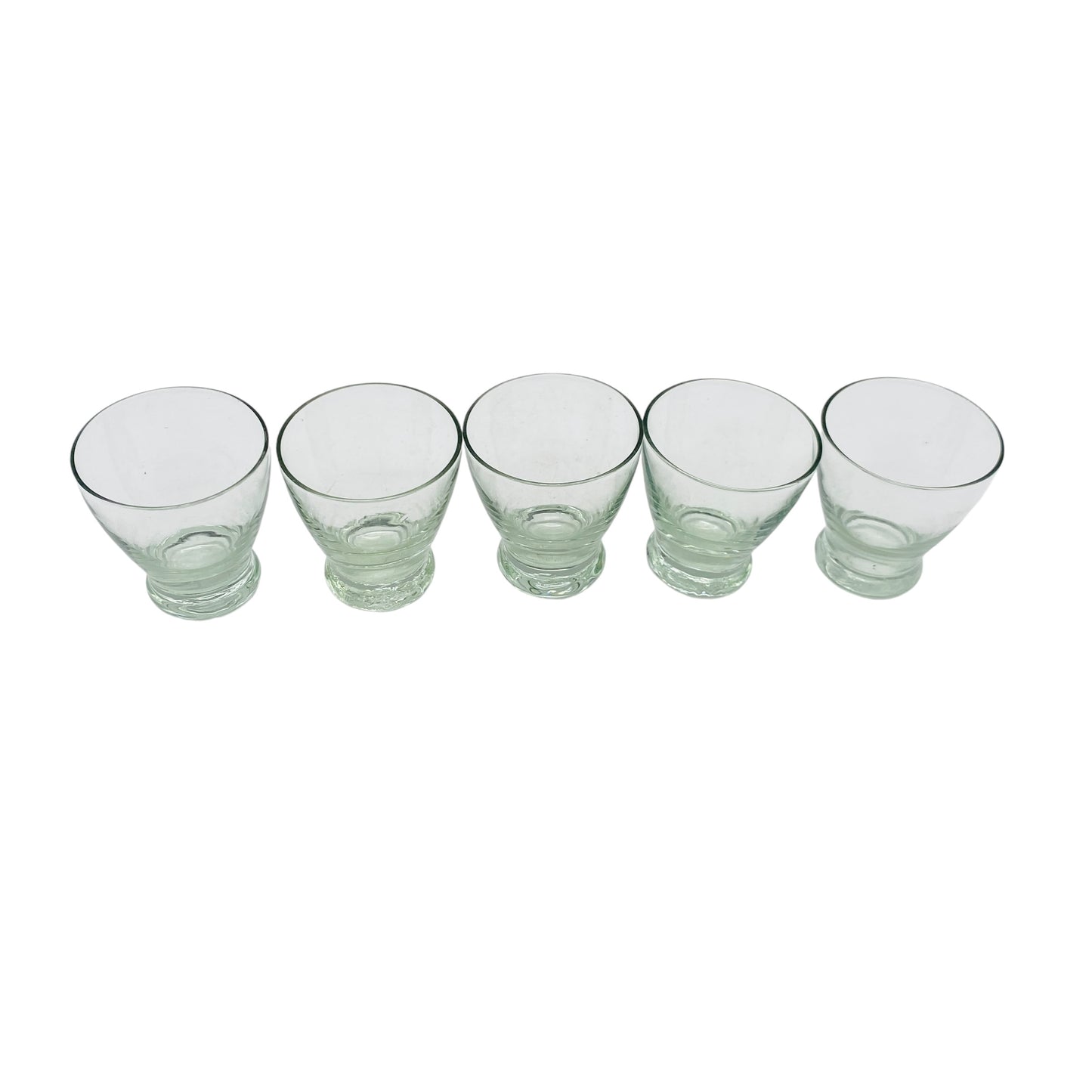Vintages Schnapsgläser 5er Set H 5,5 cm Gläser transparentes Glas 60er 70er Jahre