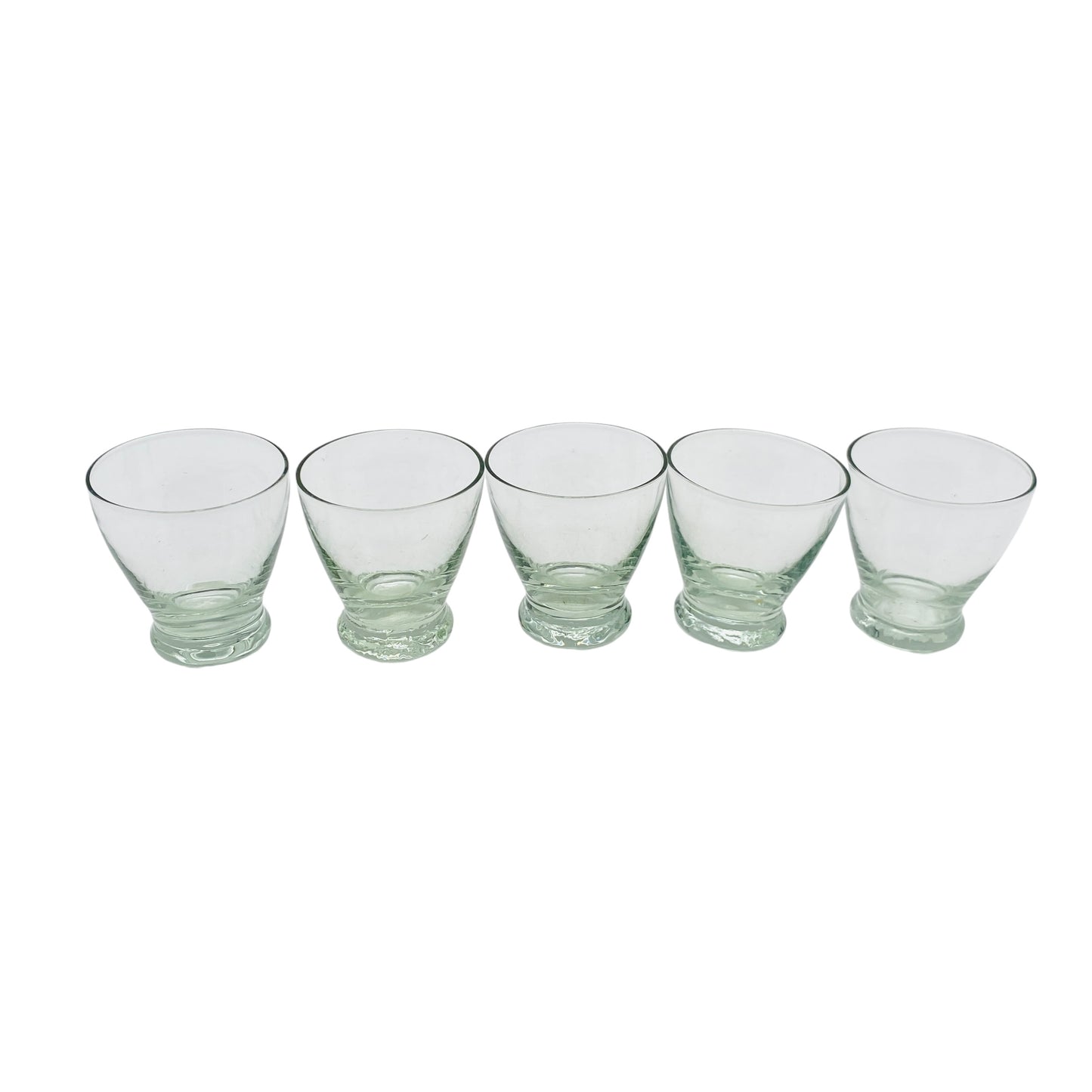 Vintages Schnapsgläser 5er Set H 5,5 cm Gläser transparentes Glas 60er 70er Jahre