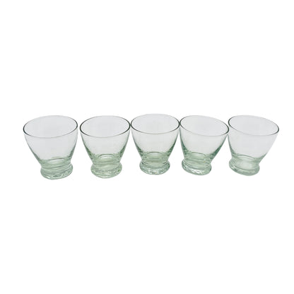 Vintages Schnapsgläser 5er Set H 5,5 cm Gläser transparentes Glas 60er 70er Jahre