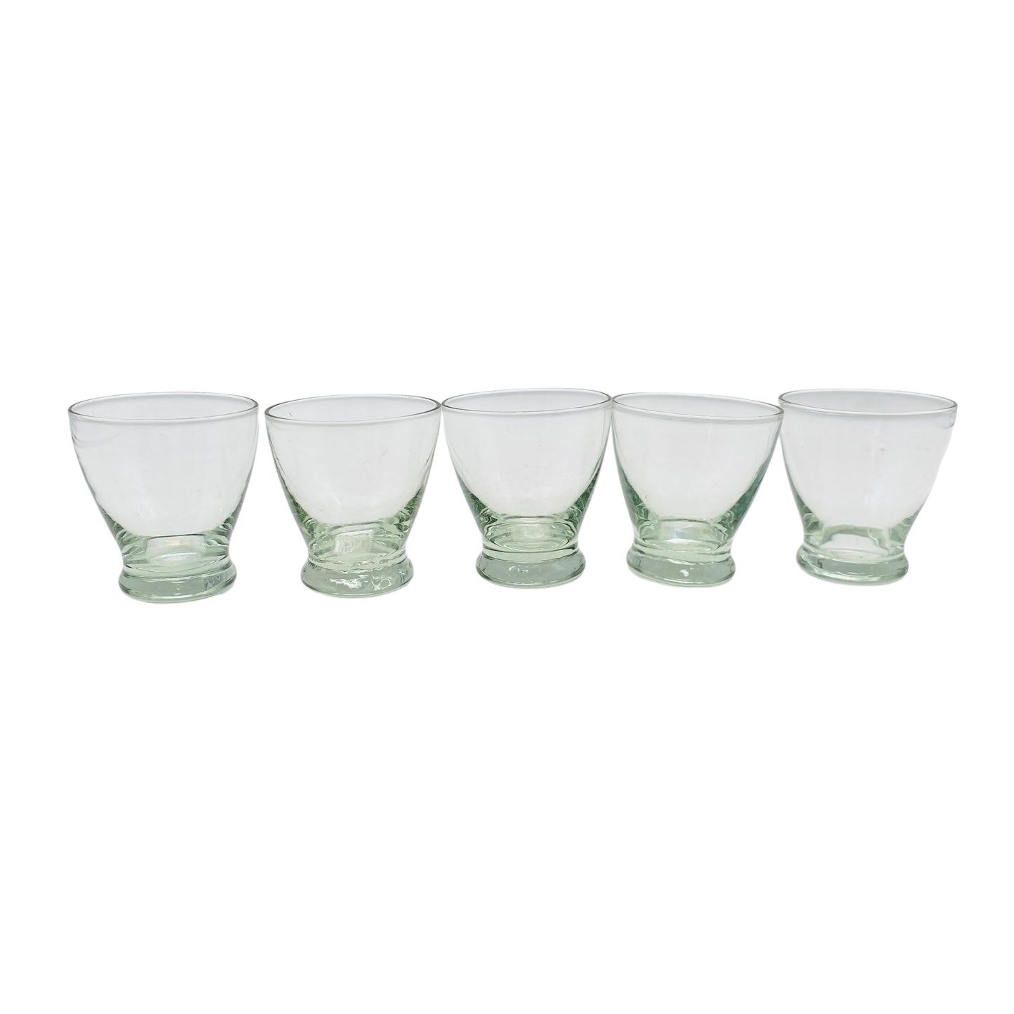 Vintages Schnapsgläser 5er Set H 5,5 cm Gläser transparentes Glas 60er 70er Jahre