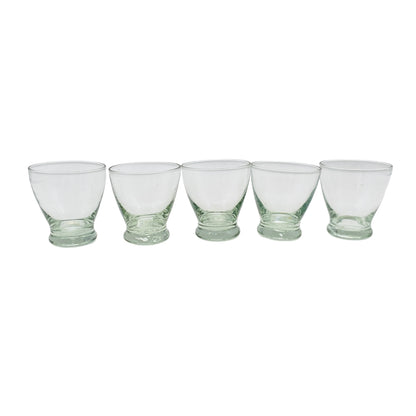 Vintages Schnapsgläser 5er Set H 5,5 cm Gläser transparentes Glas 60er 70er Jahre