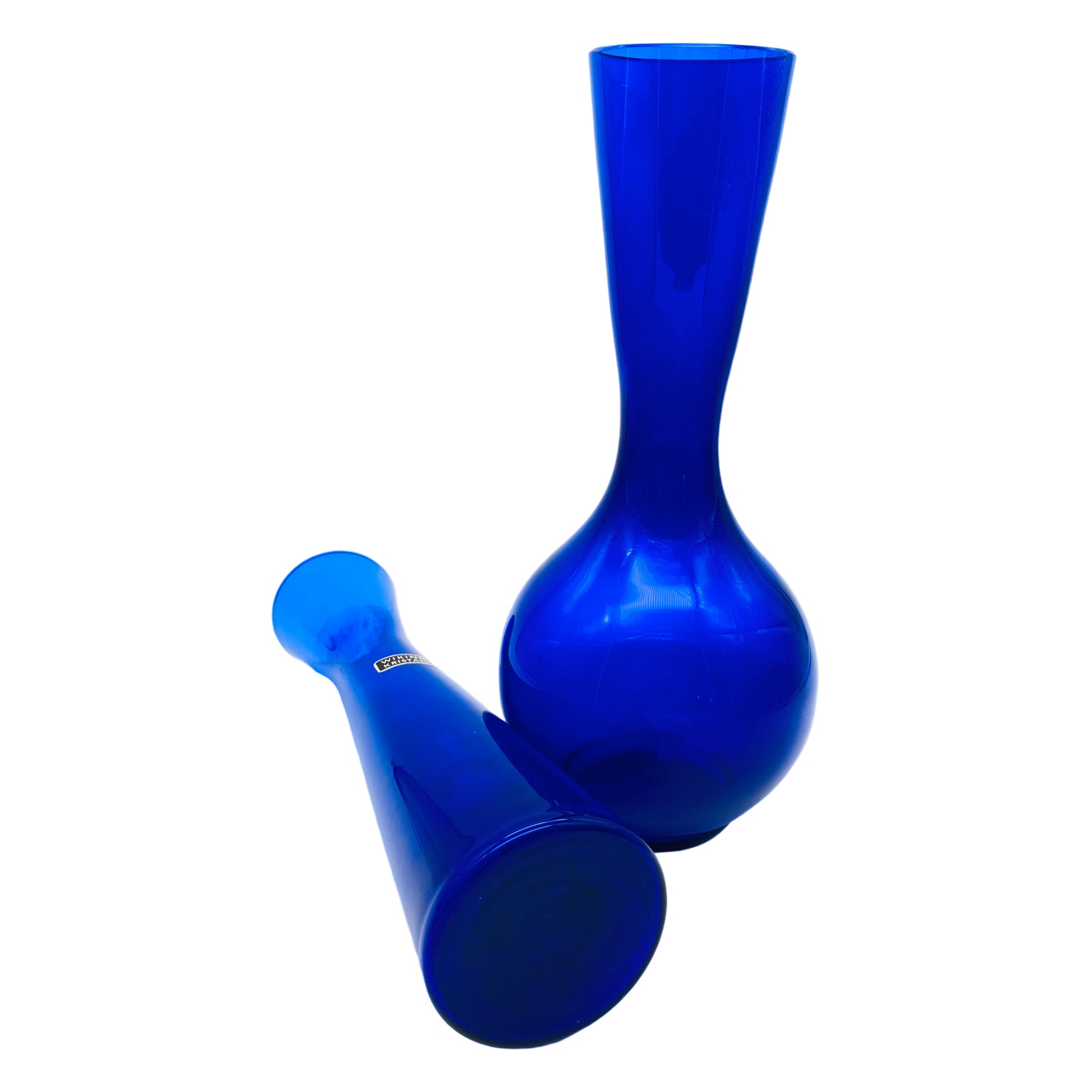 WIKING Kristall Vase blau Konvolut Glas 50er 60er Jahre Mid Century