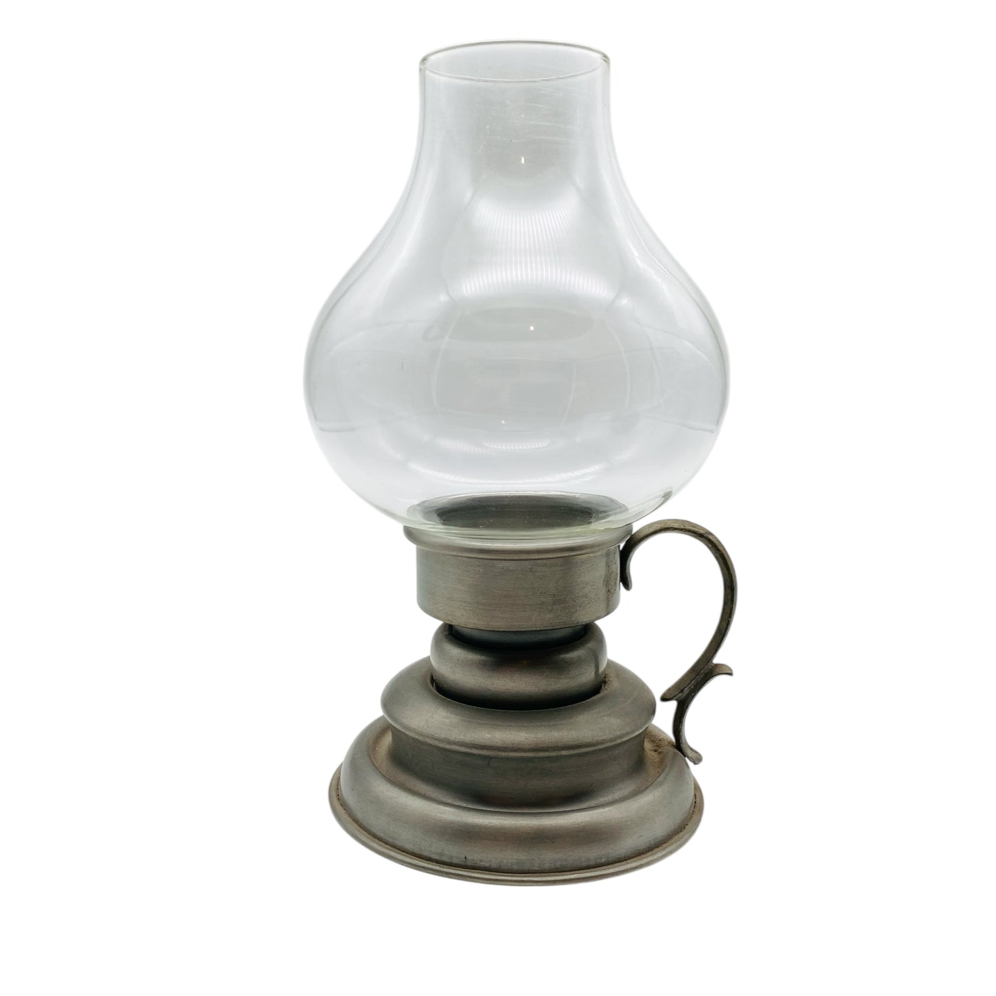 WWM Zinn Windlicht Vintage mit Glaschirm Kerzenhalter 60er 70er Jahre Deko Garten Balkon