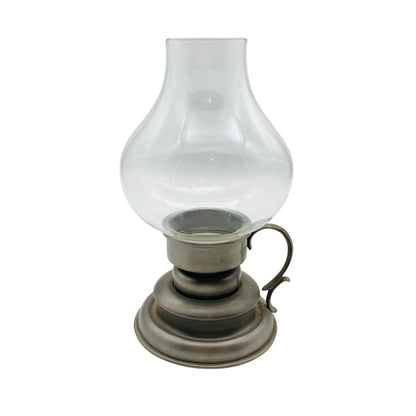 WWM Zinn Windlicht Vintage mit Glaschirm Kerzenhalter 60er 70er Jahre Deko Garten Balkon