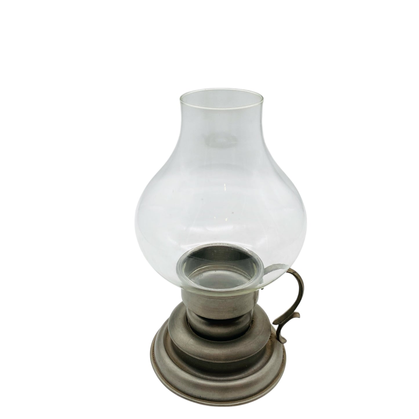 WWM Zinn Windlicht Vintage mit Glaschirm Kerzenhalter 60er 70er Jahre Deko Garten Balkon
