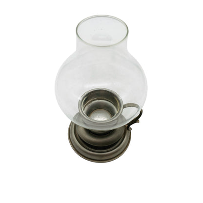 WWM Zinn Windlicht Vintage mit Glaschirm Kerzenhalter 60er 70er Jahre Deko Garten Balkon