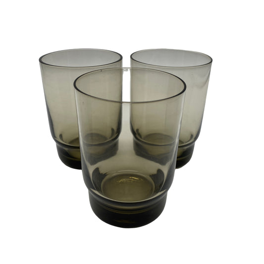 Wassergläser Rauchglas Glas Mid Century Lounge Gläser Vintage 50er 60er
