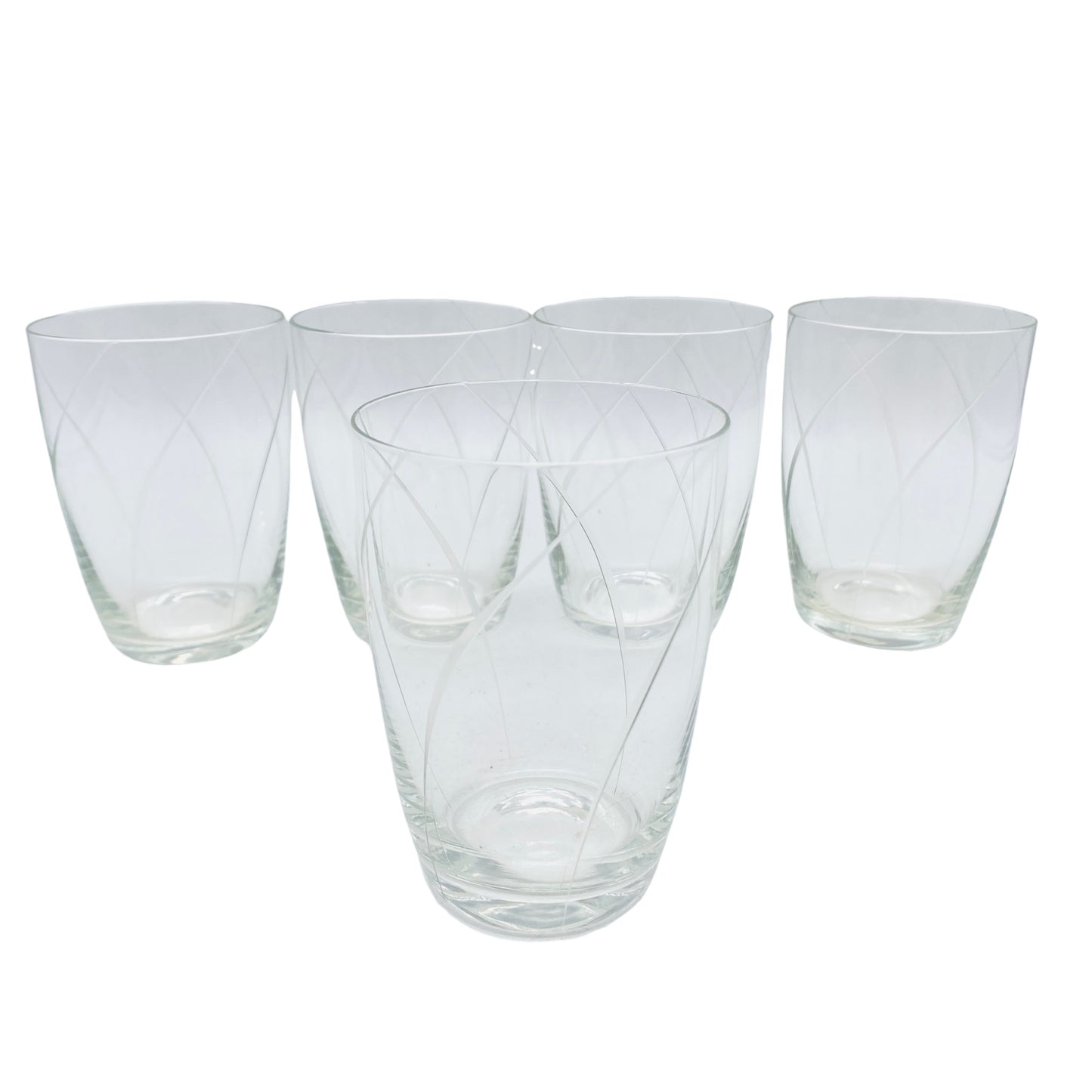 Wassergläser Vintage beschliffen Spiralen 50er 60er Mid Century Gläser
