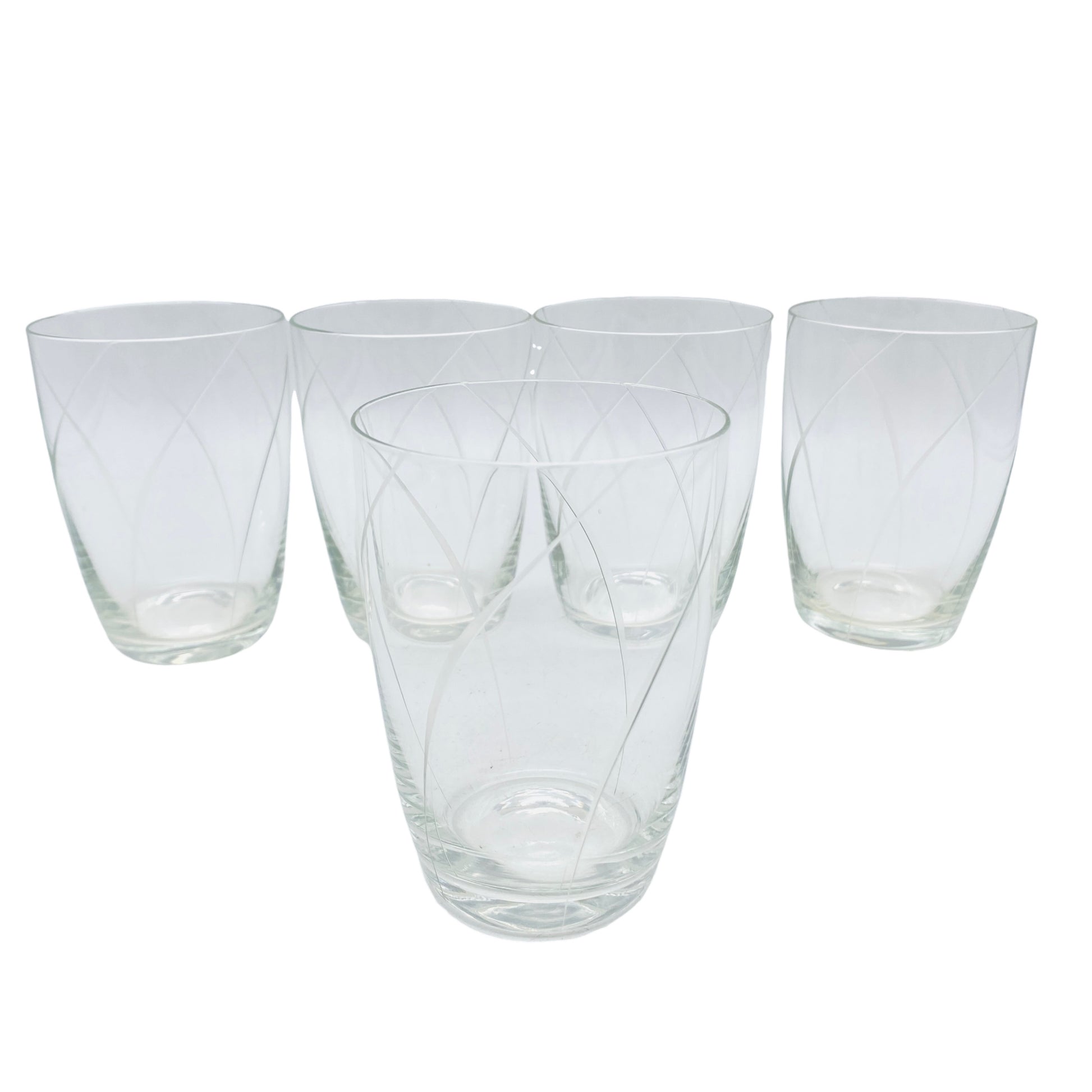 Wassergläser Vintage beschliffen Spiralen 50er 60er Mid Century Gläser