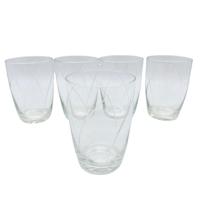 Wassergläser Vintage beschliffen Spiralen 50er 60er Mid Century Gläser