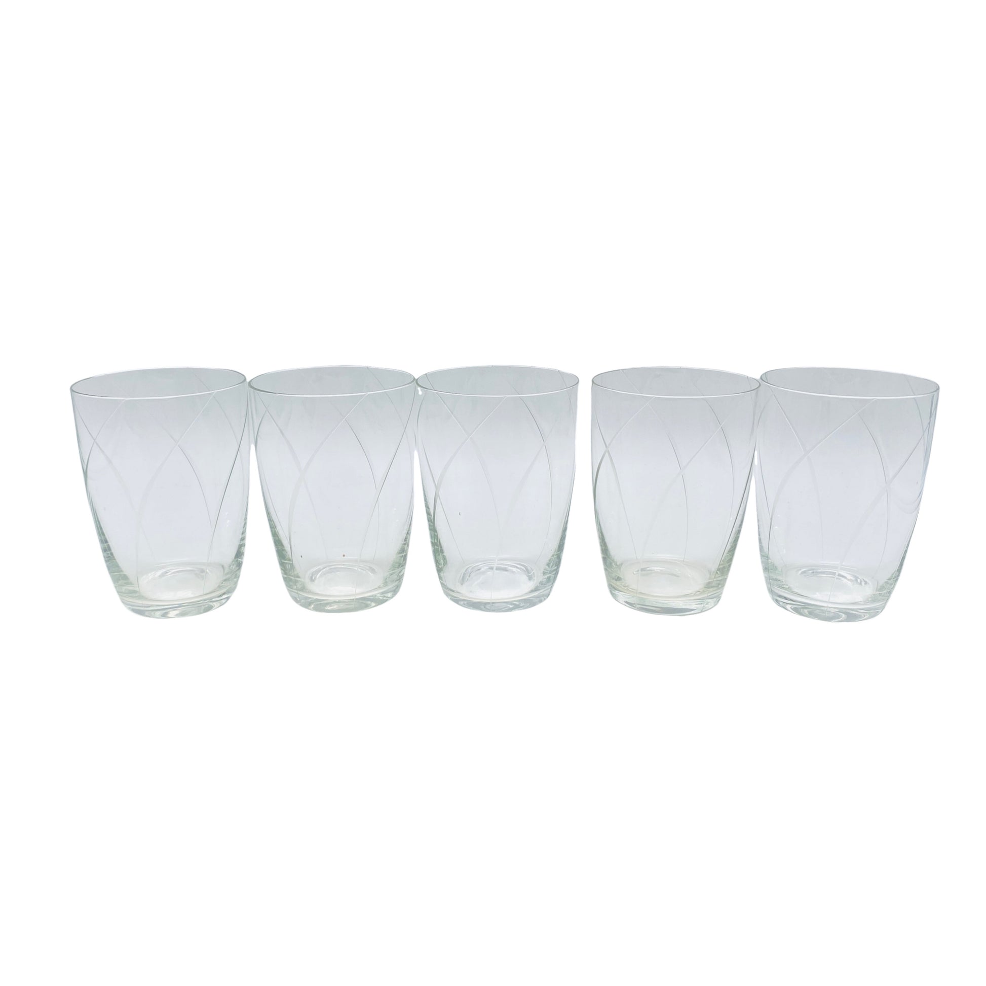 Wassergläser Vintage beschliffen Spiralen 50er 60er Mid Century Gläser
