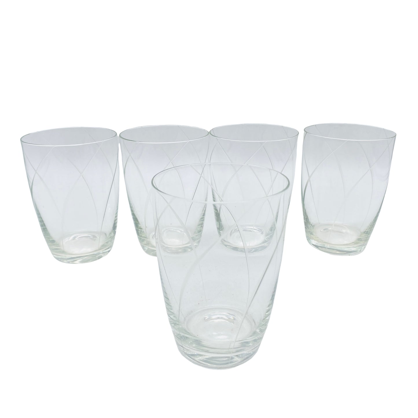 Wassergläser Vintage beschliffen Spiralen 50er 60er Mid Century Gläser