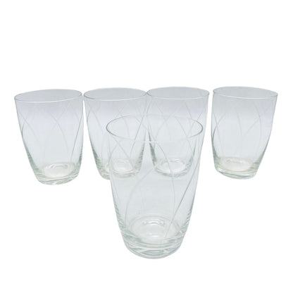 Wassergläser Vintage beschliffen Spiralen 50er 60er Mid Century Gläser