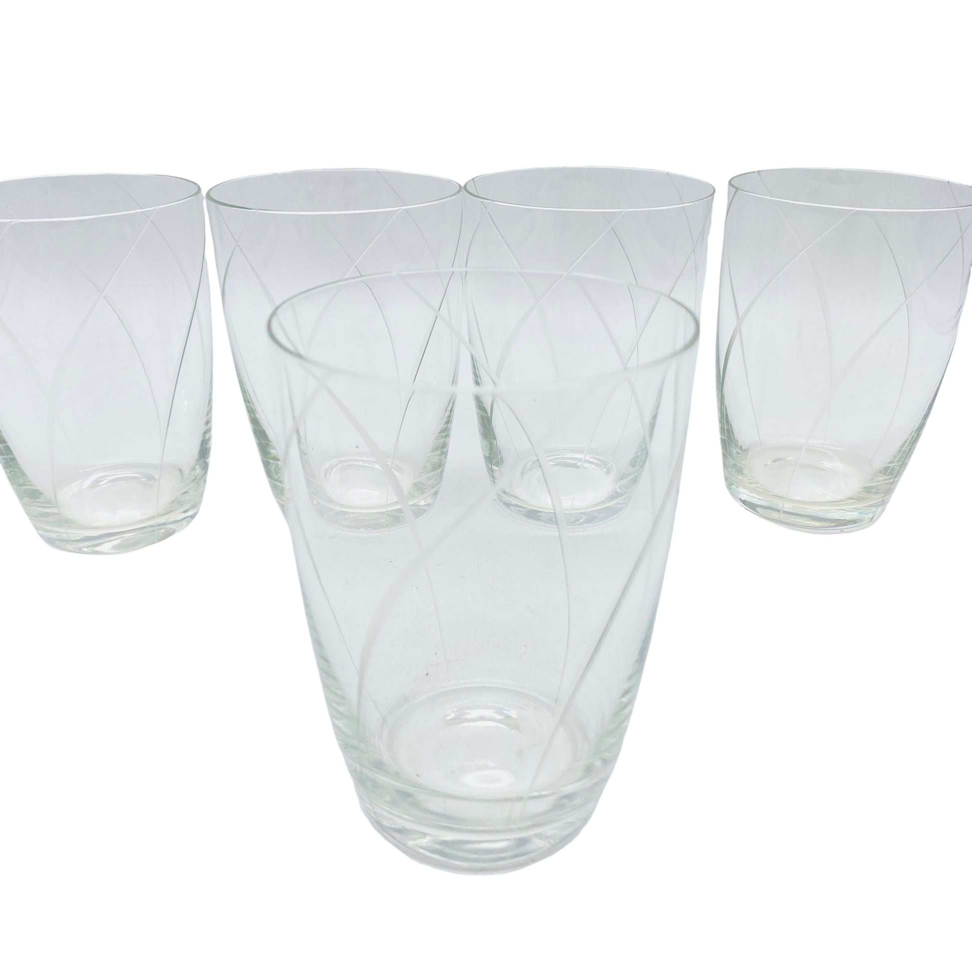 Wassergläser Vintage beschliffen Spiralen 50er 60er Mid Century Gläser