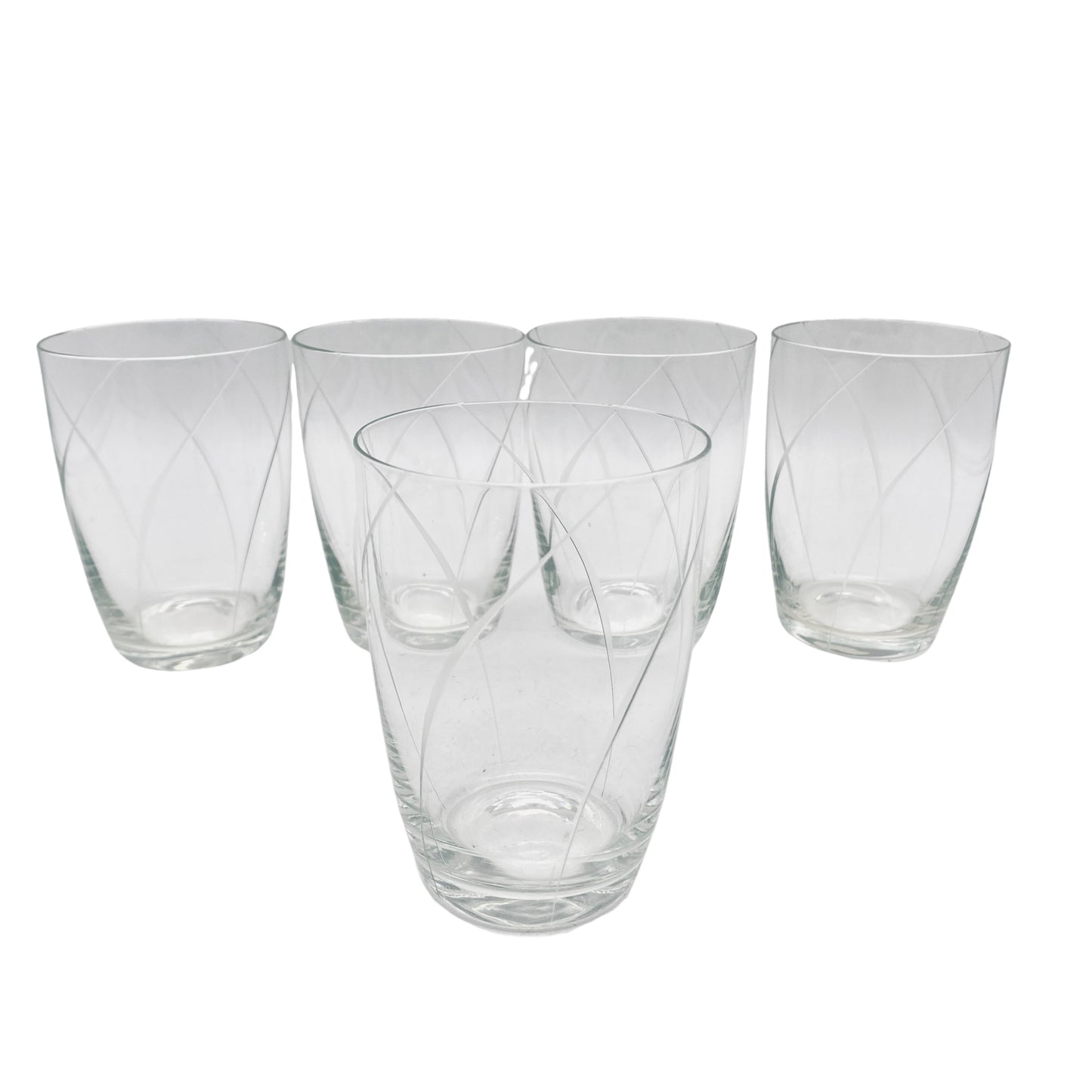 Wassergläser Vintage beschliffen Spiralen 50er 60er Mid Century Gläser