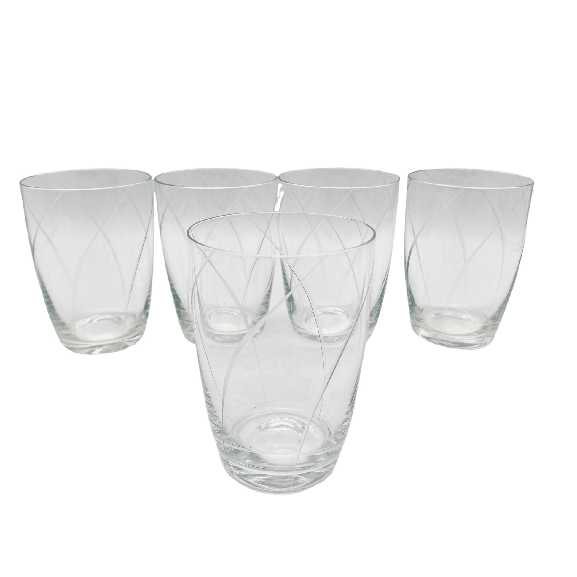 Wassergläser Vintage beschliffen Spiralen 50er 60er Mid Century Gläser
