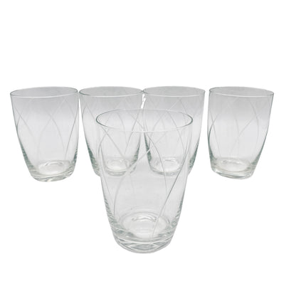 Wassergläser Vintage beschliffen Spiralen 50er 60er Mid Century Gläser