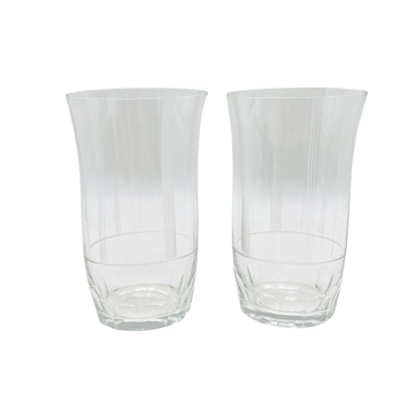 Wassergläser beschliffen Rillen handgefertigt 50er 60er Jahre Vintage Trinkgläser Glas