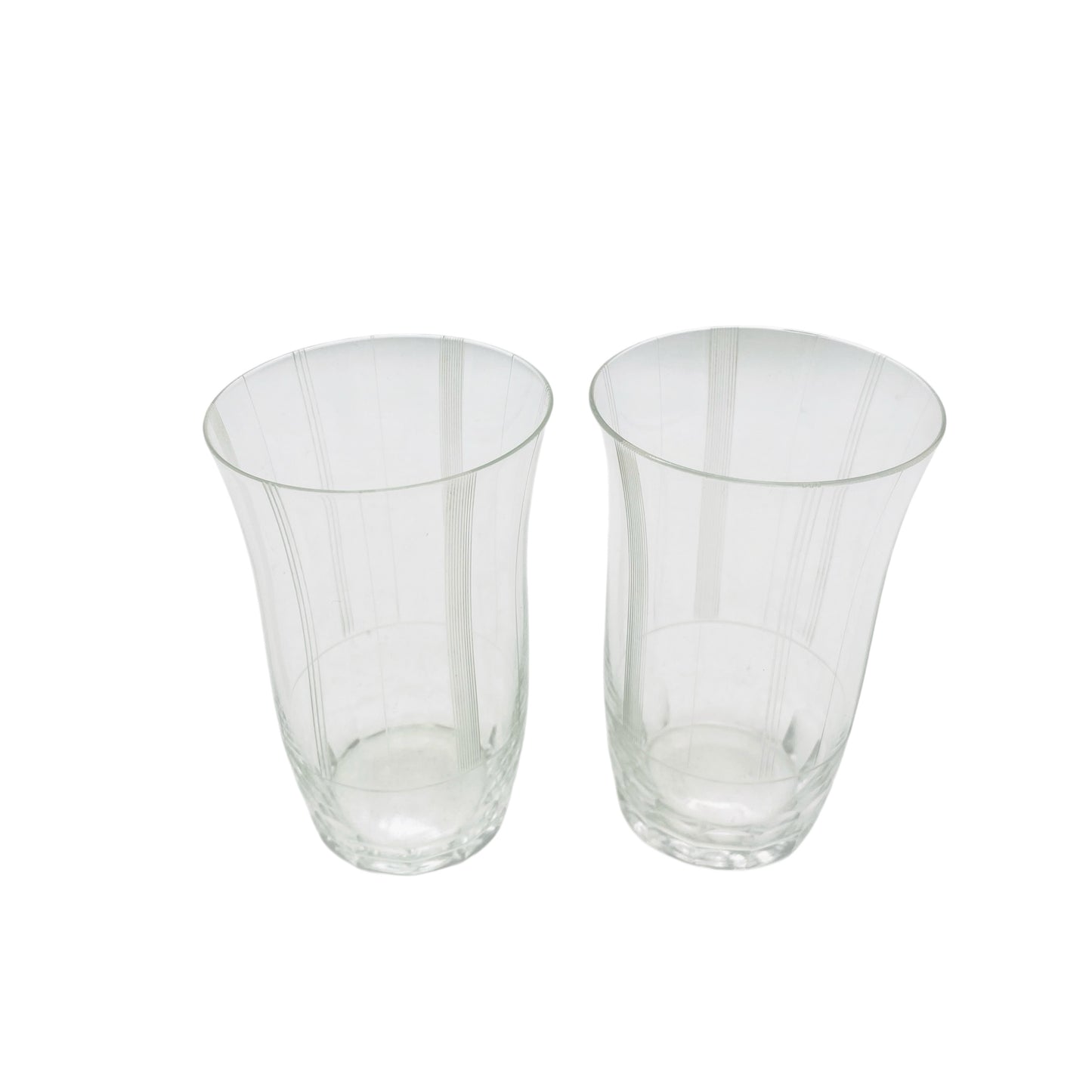 Wassergläser beschliffen Rillen handgefertigt 50er 60er Jahre Vintage Trinkgläser Glas